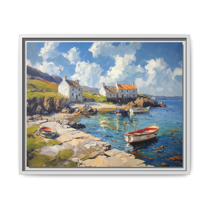 Island Harbour Coastal Landscape - Serene Wall Art Print for Home Décor