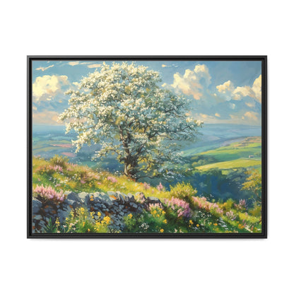 Whitethorn in Bloom wall art featuring a vibrant scene of blooming whitethorn trees, printed on high-quality canvas for a natural and timeless décor.