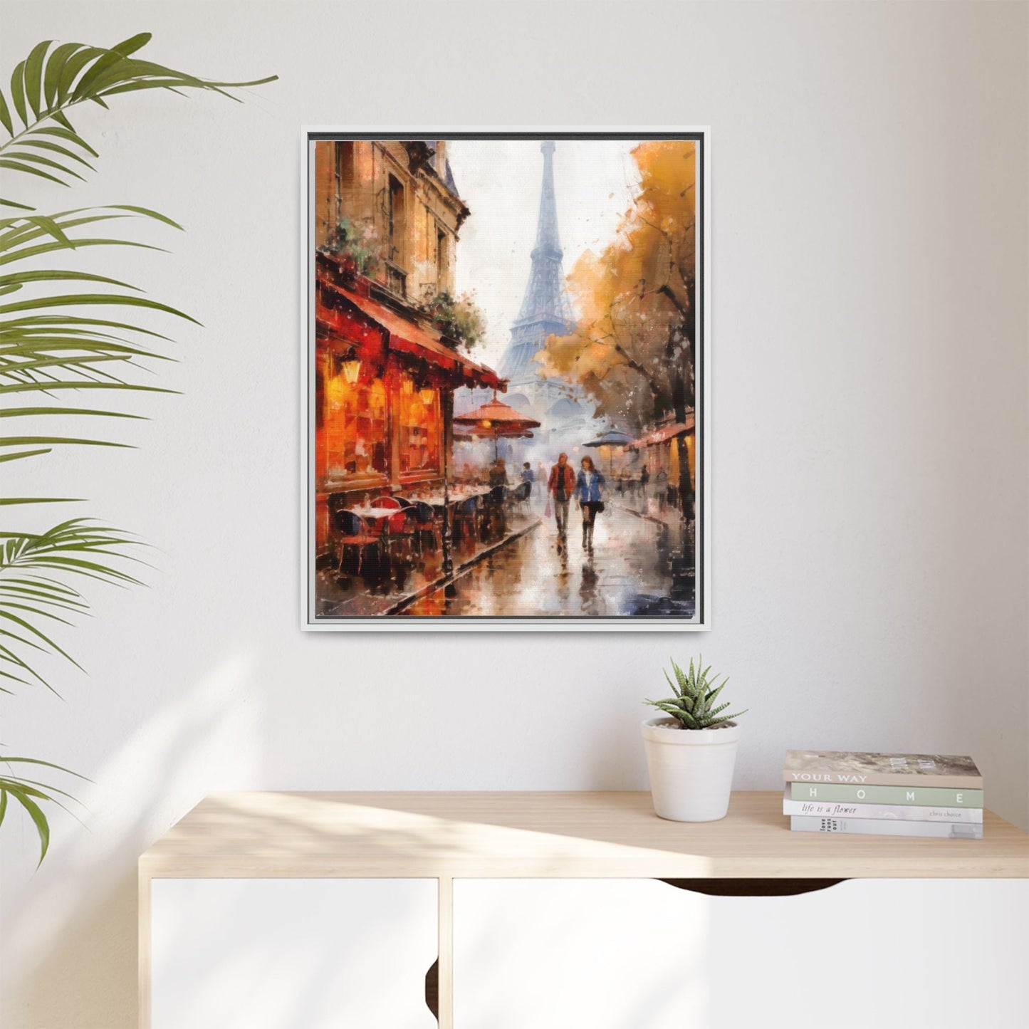 Eiffel Tower wall art featuring the iconic Paris landmark, printed on high-quality canvas to bring timeless beauty and elegance to your home décor.