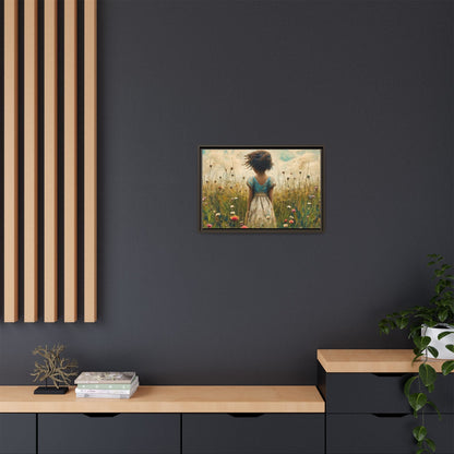 Young Girl In Flowers Wall Art - Graceful Portrait of Girl Surrounded by Flowers for Home Décor