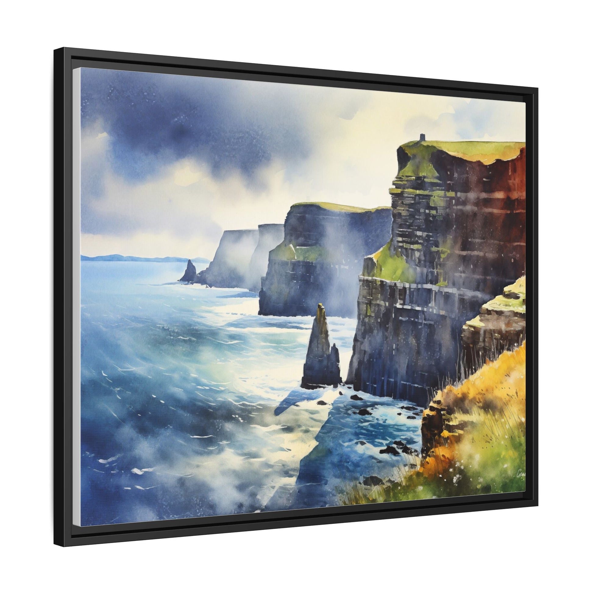 Watercolour of Cliffs of Moher – Beautiful Coastal Landscape Canvas Print