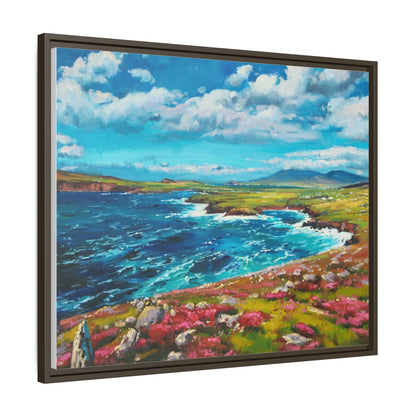 Dingle Peninsula wall art featuring a scenic view of Ireland's rugged coastline, printed on high-quality canvas with a premium frame.