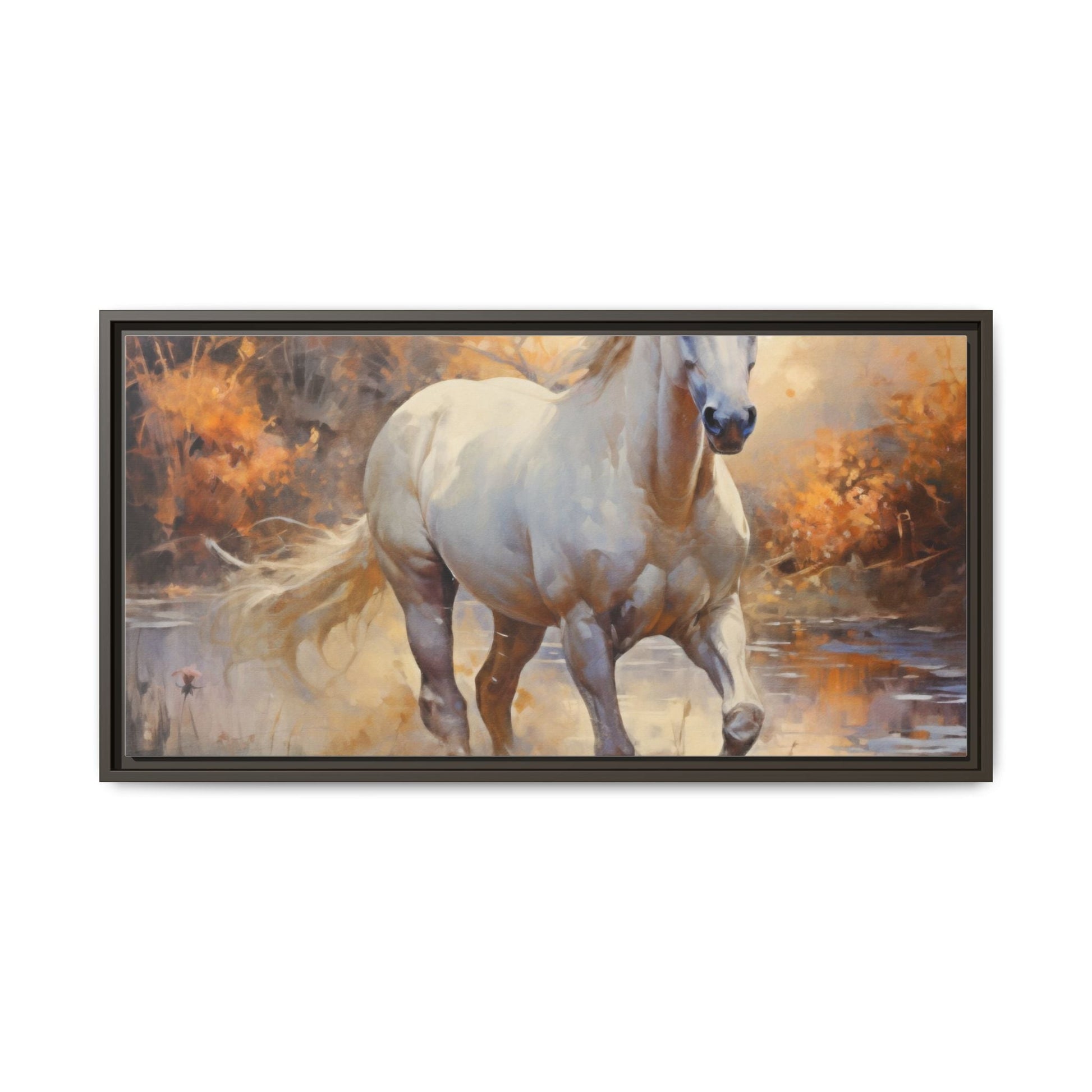 Arabian Horse – Elegant Pinewood Framed Wall Art for Timeless Décor