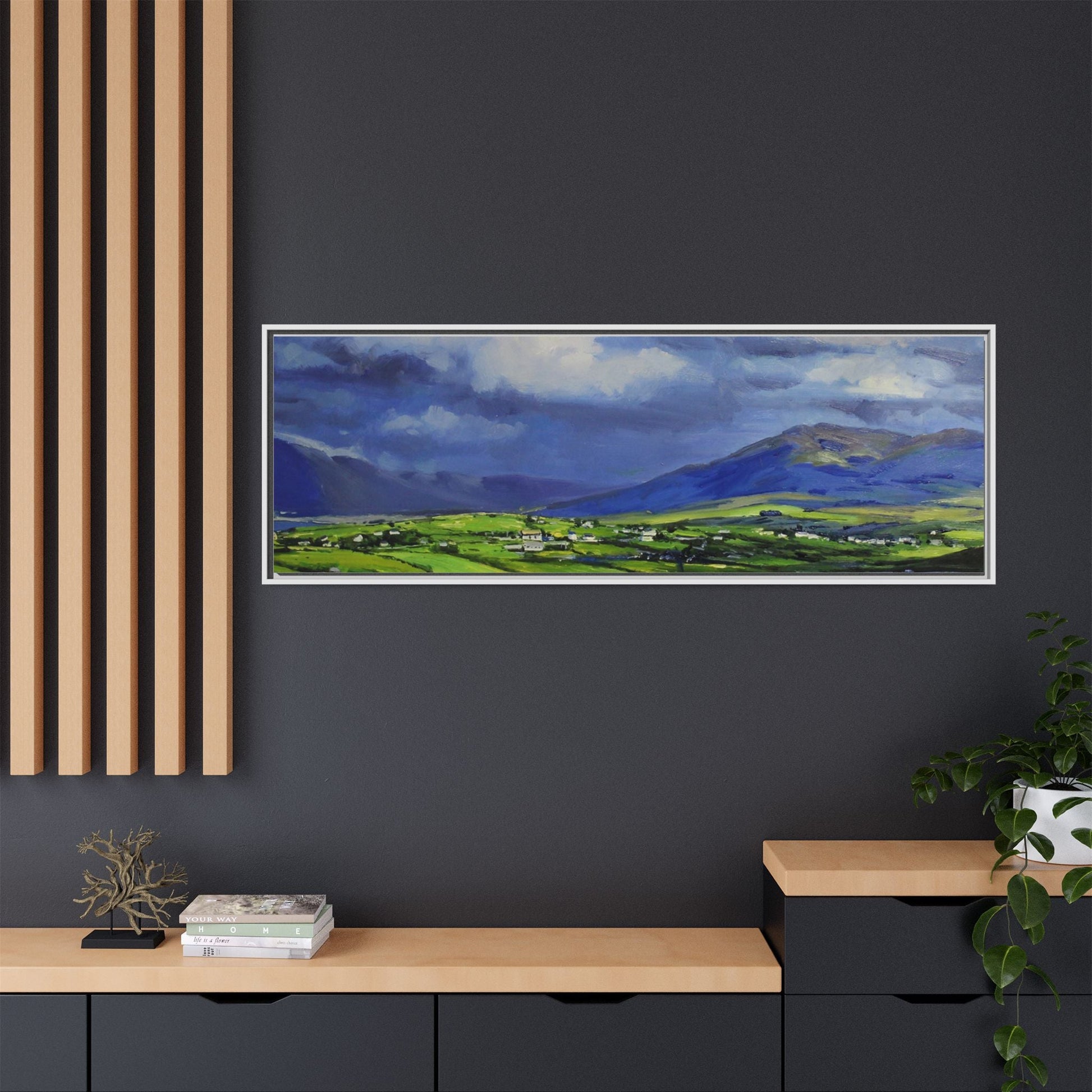 Connemara Fields - Stunning Irish landscape canvas print showcasing the serene beauty of Connemara's fields.