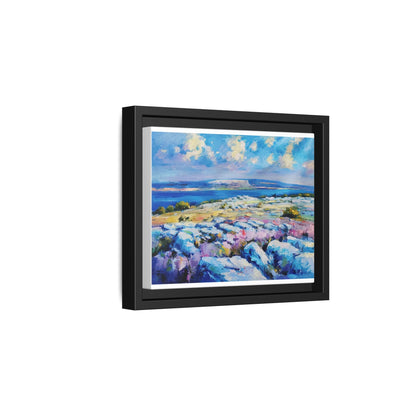 Burren 3 wall art featuring a scenic view of the Burren region in Ireland, printed on high-quality canvas with a premium frame for timeless décor