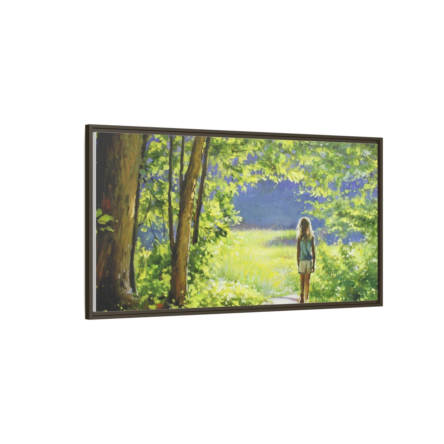 INTO THE LIGHT 11 – A captivating artwork featuring a luminous scene that evokes a sense of depth, movement, and serenity, framed in premium pinewood for timeless décor.