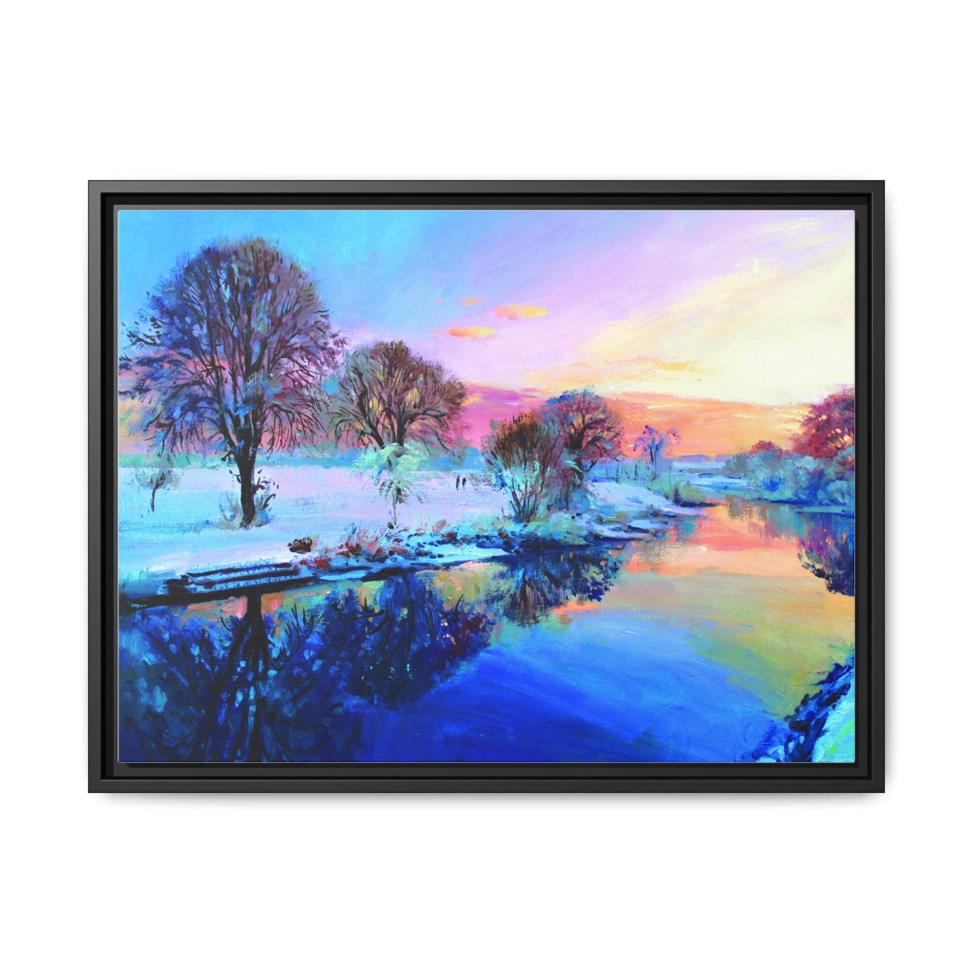 Winter Trees framed art – Premium pinewood frame with a cotton-polyester canvas print, featuring a protective coating for lasting beauty and timeless décor.