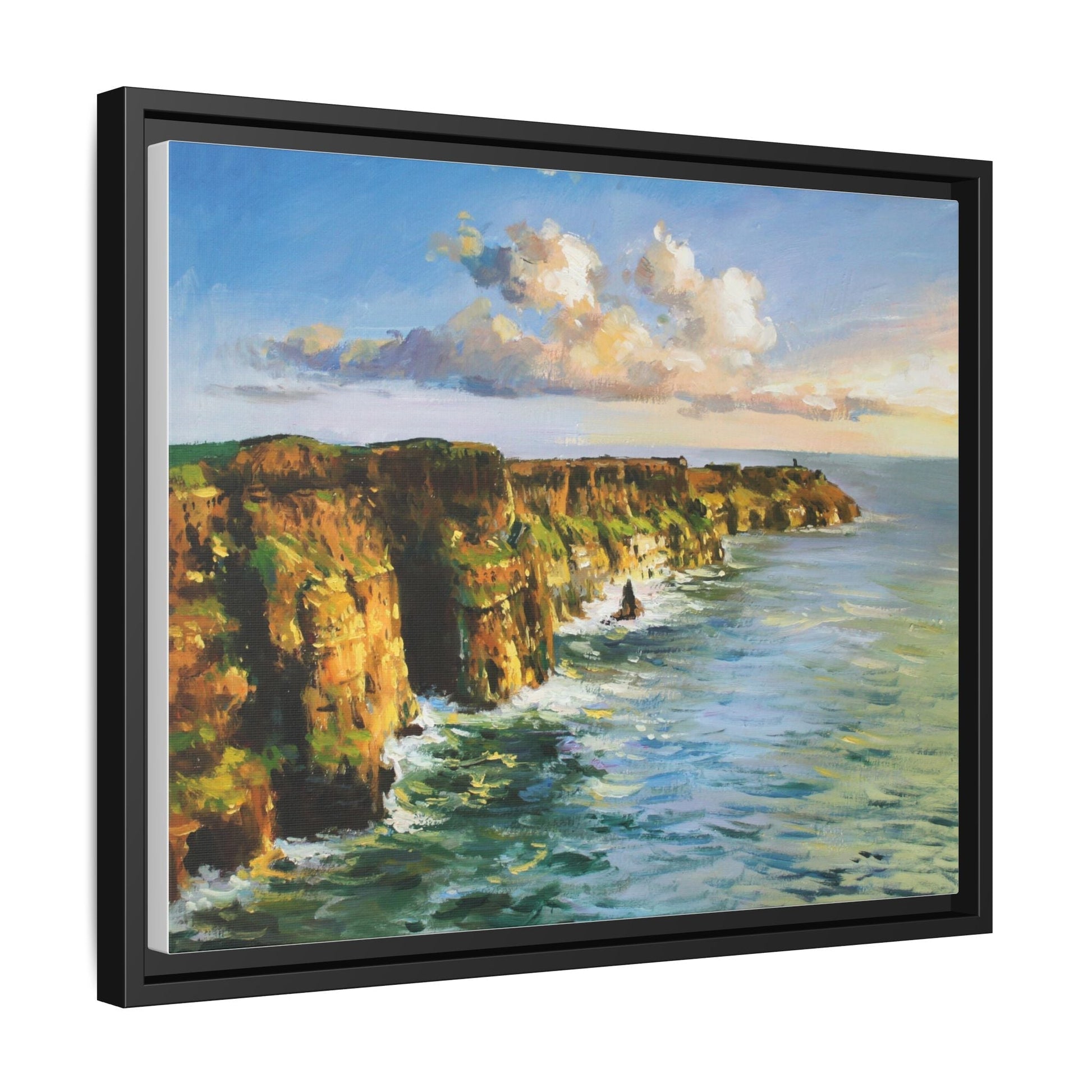 Cliffs of Moher wall art showcasing the dramatic Irish coastline, printed on high-quality canvas to bring natural beauty into your home décor.