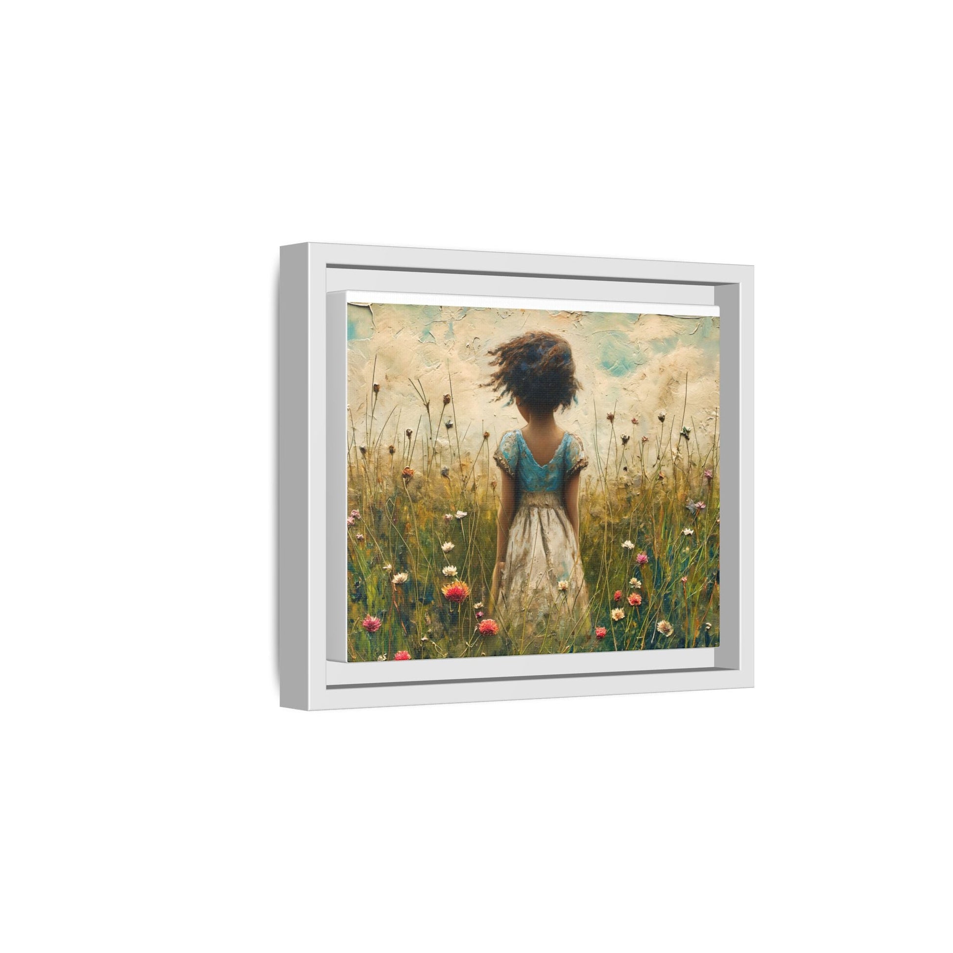 Young Girl In Flowers Wall Art - Graceful Portrait of Girl Surrounded by Flowers for Home Décor