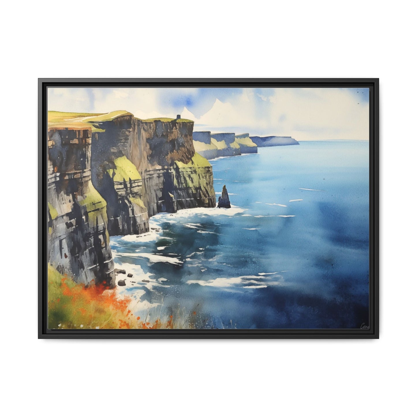 Cliffs of Moher Midday Sun - Beautiful Coastal Landscape Canvas Print