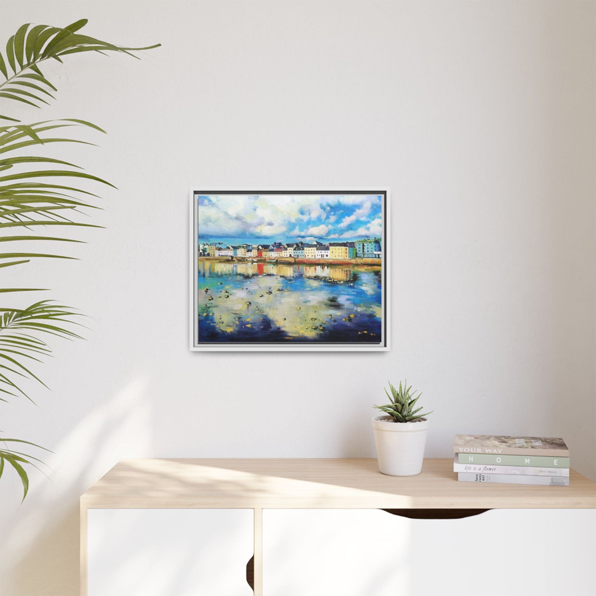 Galway Reflections wall art featuring serene Irish landscapes and water reflections, framed in premium quality wood.