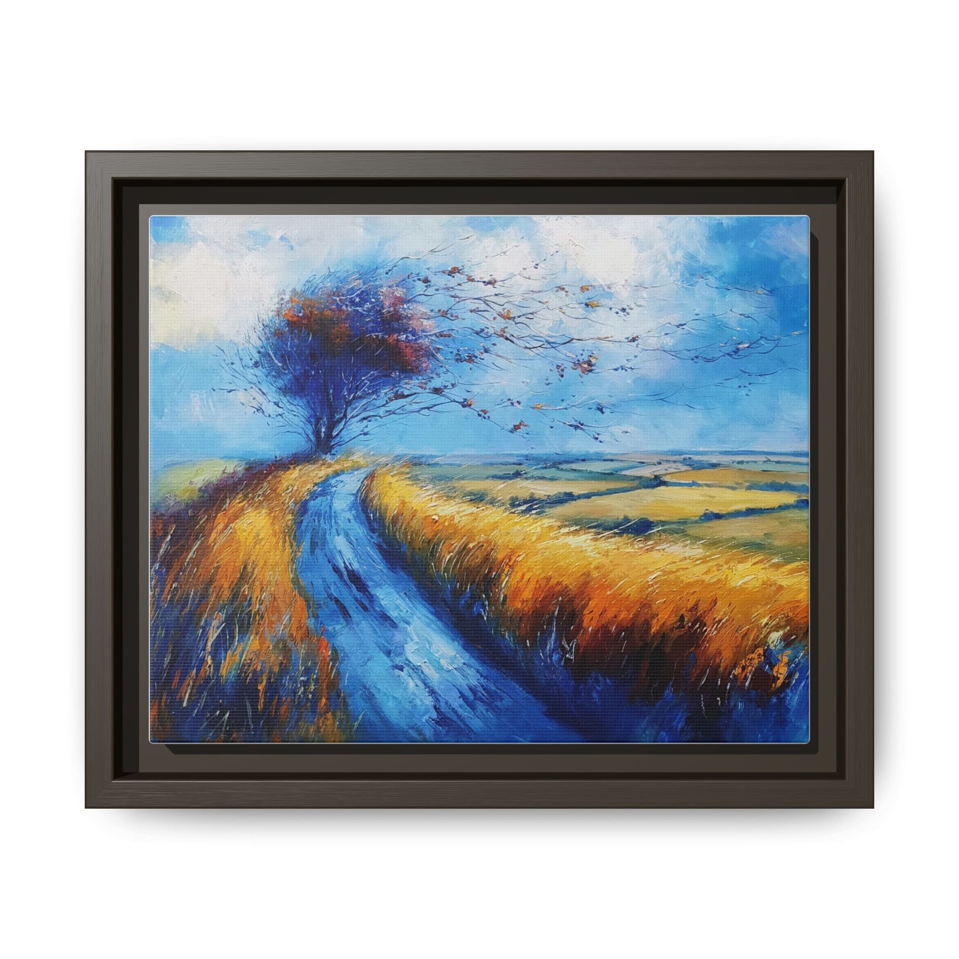 Autumn Leaves Scattering A Premium Pinewood Art Frame for Timeless Décor