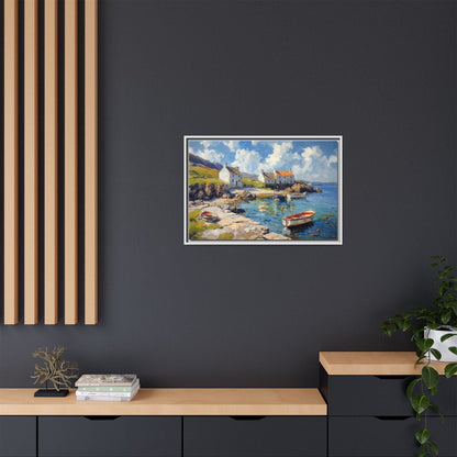 Island Harbour Coastal Landscape - Serene Wall Art Print for Home Décor