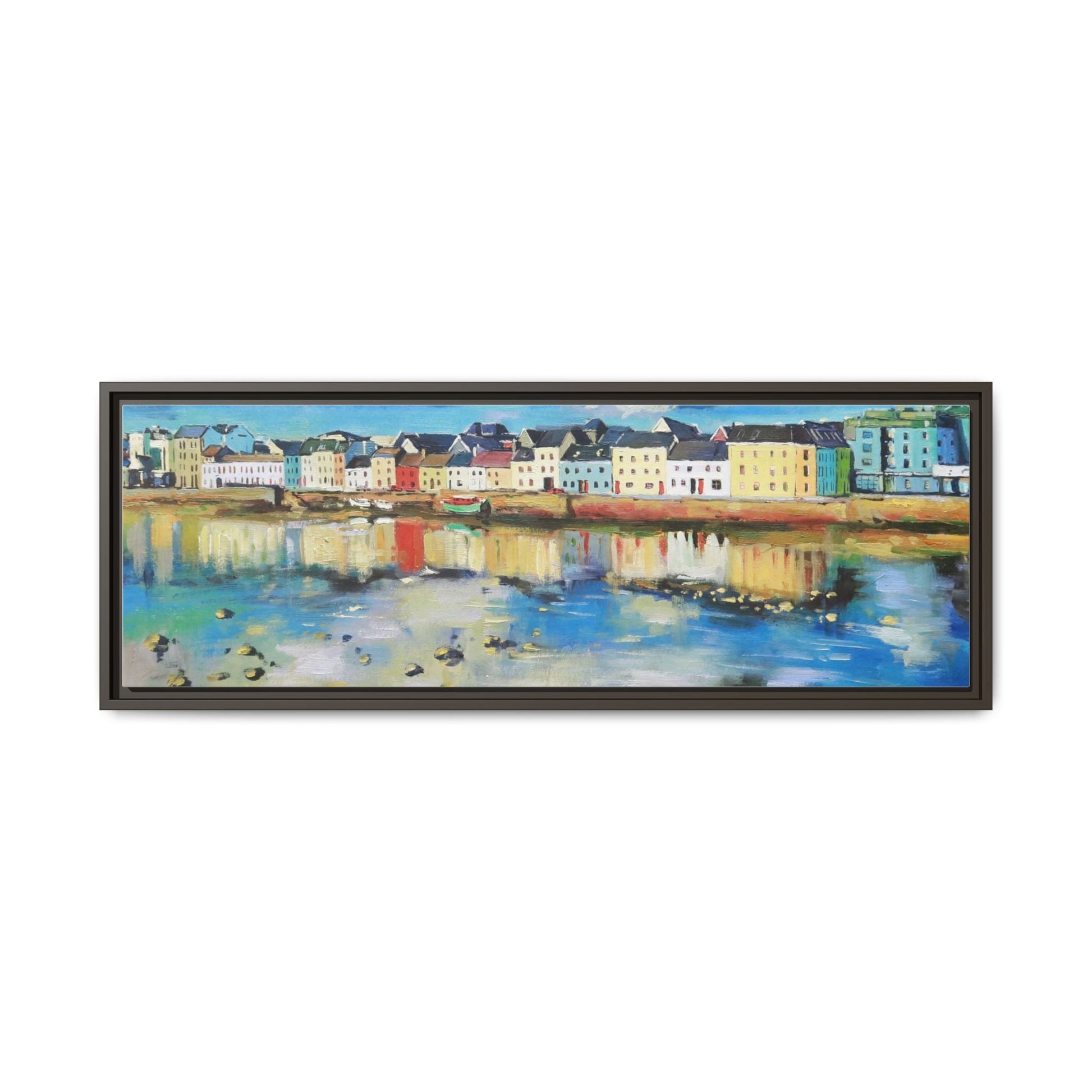 Galway Reflections wall art featuring serene Irish landscapes and water reflections, framed in premium quality wood.