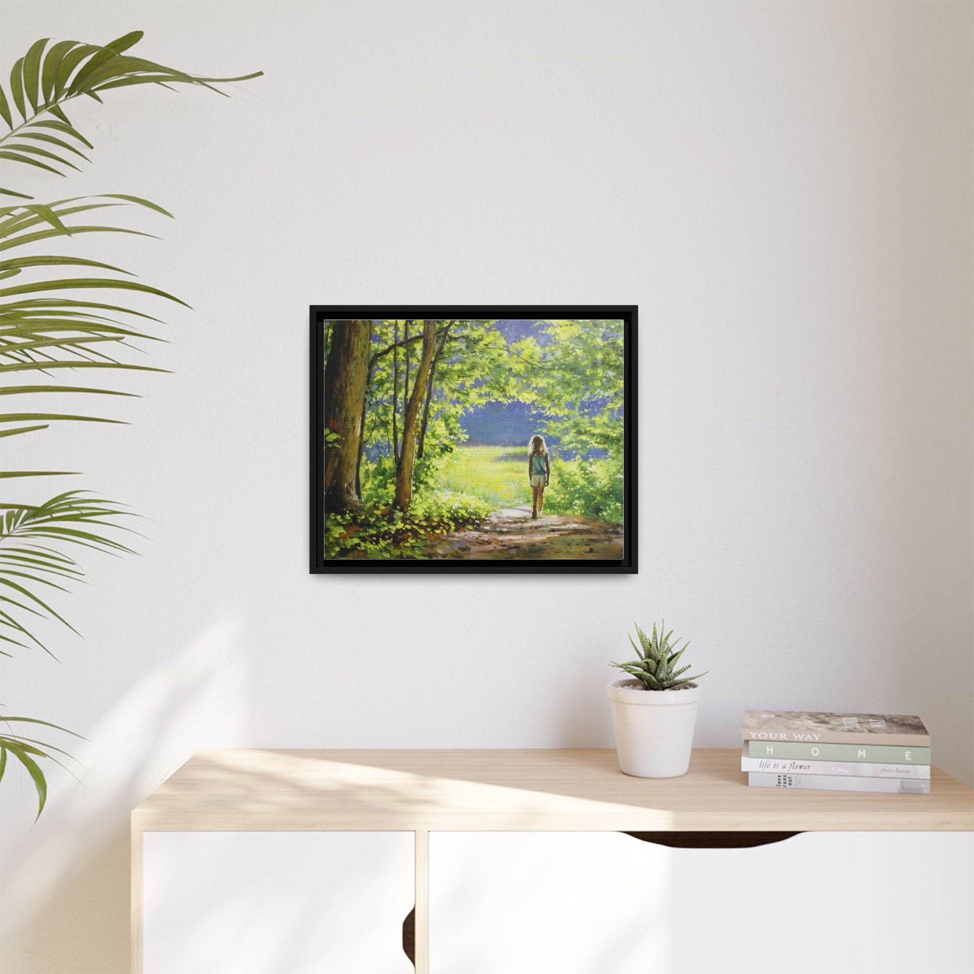 INTO THE LIGHT 11 – A captivating artwork featuring a luminous scene that evokes a sense of depth, movement, and serenity, framed in premium pinewood for timeless décor.