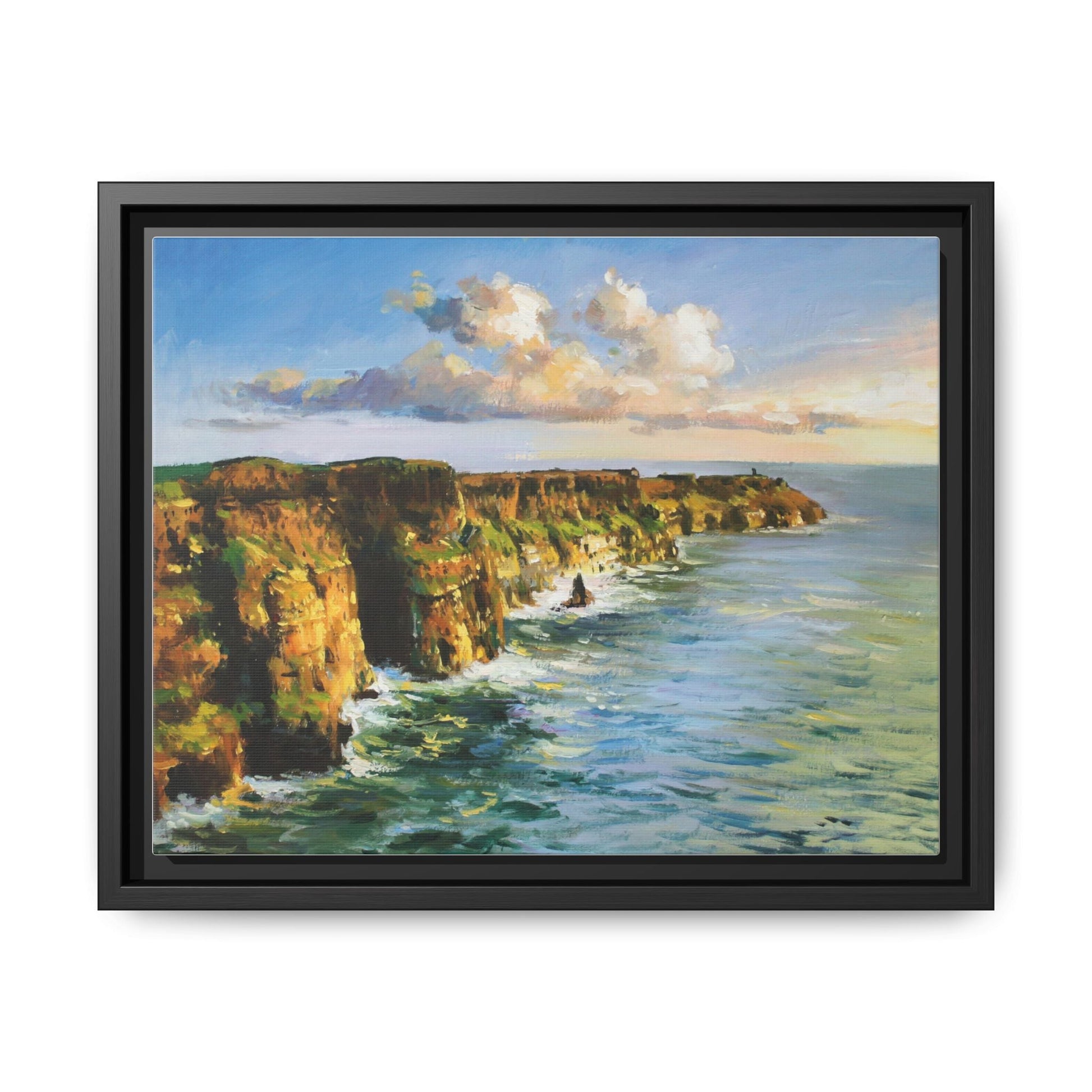 Cliffs of Moher wall art showcasing the dramatic Irish coastline, printed on high-quality canvas to bring natural beauty into your home décor.