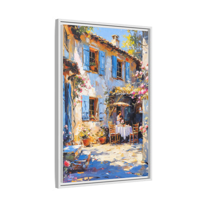 Premium Café Tables Frame with Cotton-Polyester Canvas Print