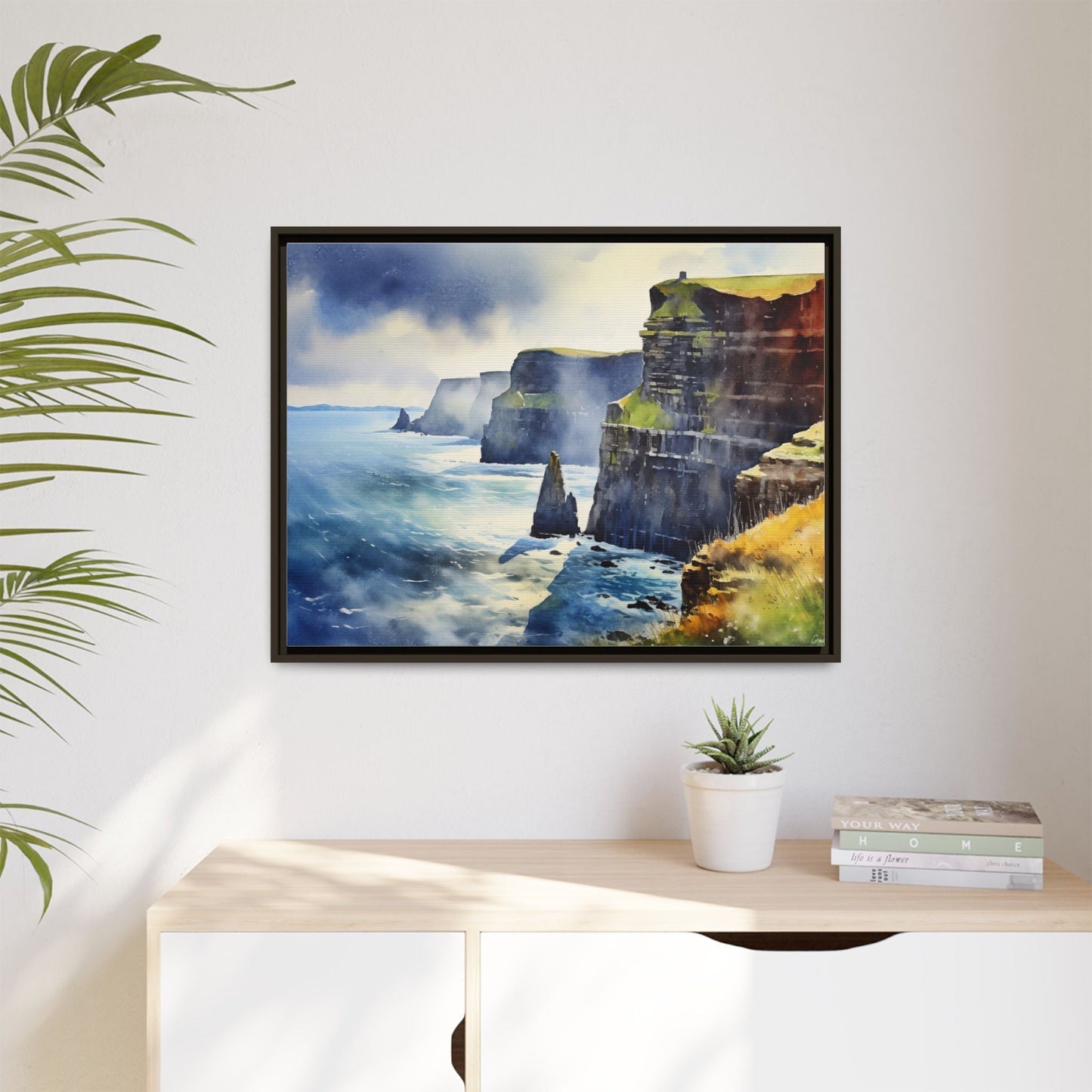 Watercolour of Cliffs of Moher – Beautiful Coastal Landscape Canvas Print