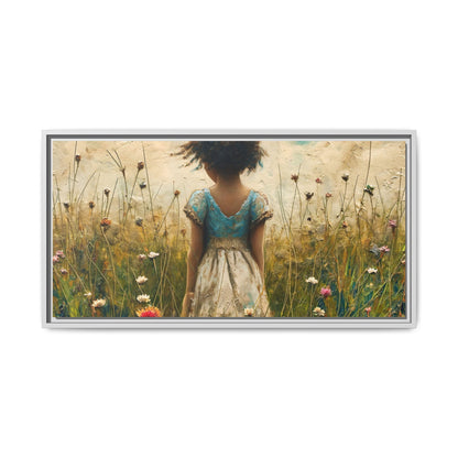 Young Girl In Flowers Wall Art - Graceful Portrait of Girl Surrounded by Flowers for Home Décor