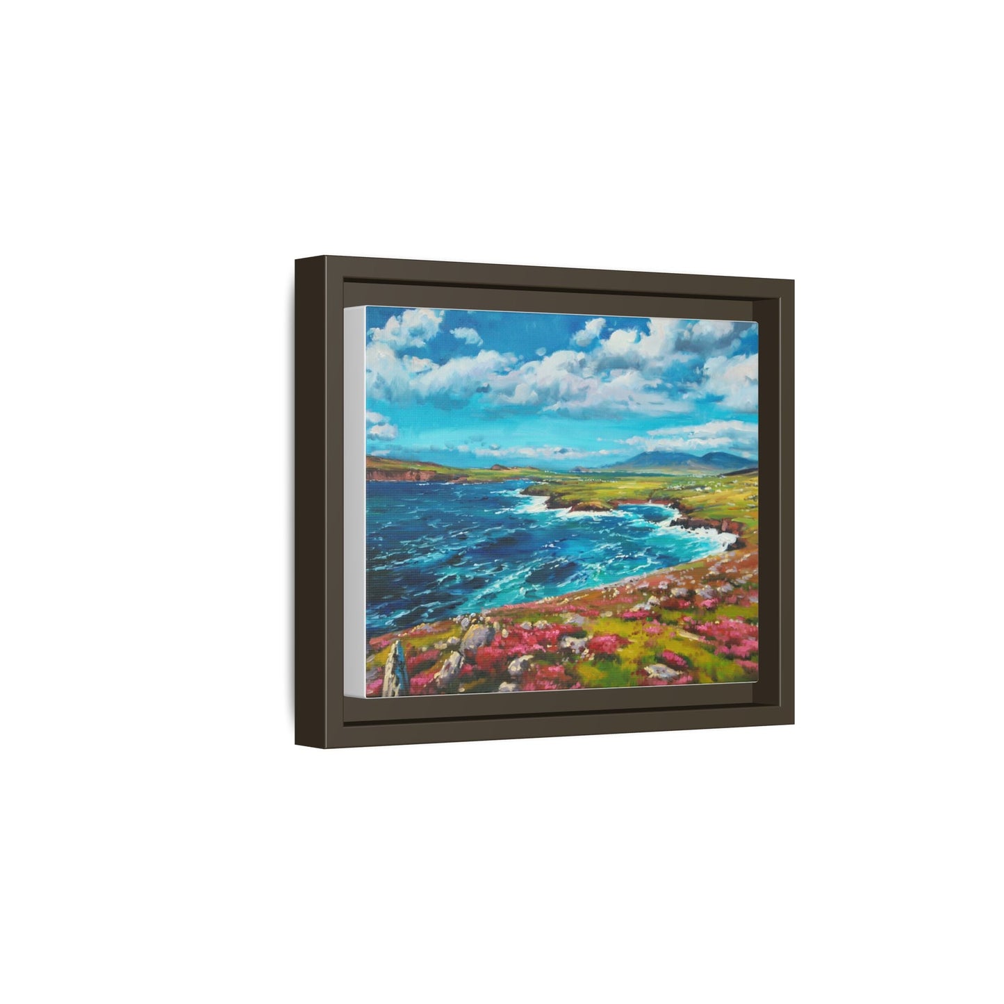 Dingle Peninsula wall art featuring a scenic view of Ireland's rugged coastline, printed on high-quality canvas with a premium frame.