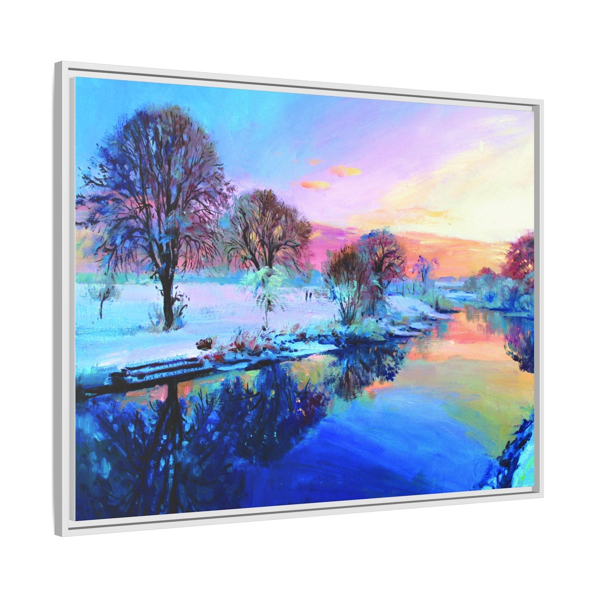 Winter Trees framed art – Premium pinewood frame with a cotton-polyester canvas print, featuring a protective coating for lasting beauty and timeless décor.