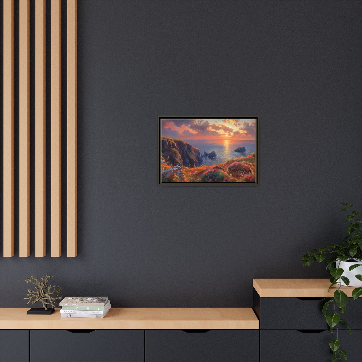 End of The Day wall art featuring a serene sunset landscape, printed on high-quality canvas to bring peaceful beauty and warmth to your home décor.