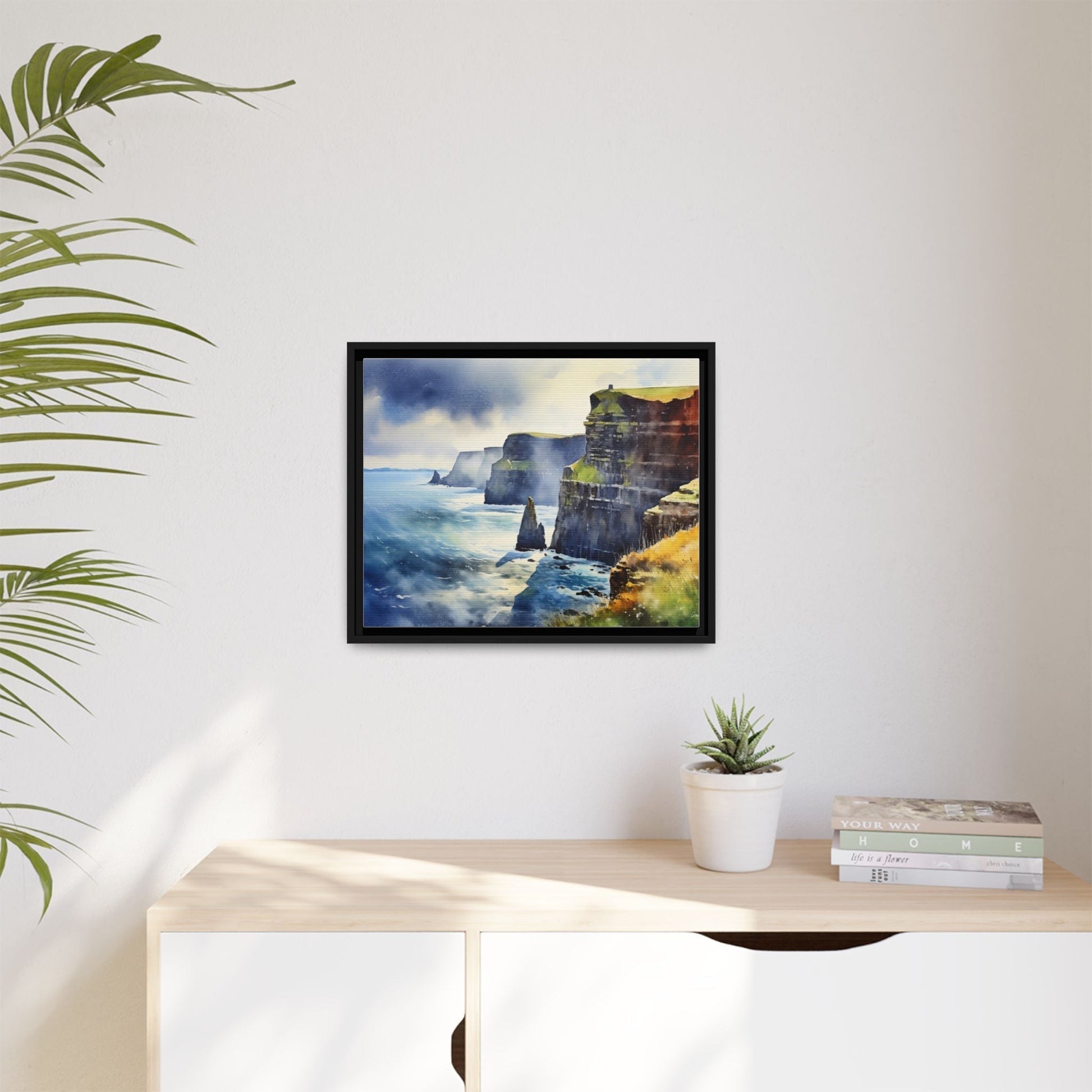 Watercolour of Cliffs of Moher – Beautiful Coastal Landscape Canvas Print