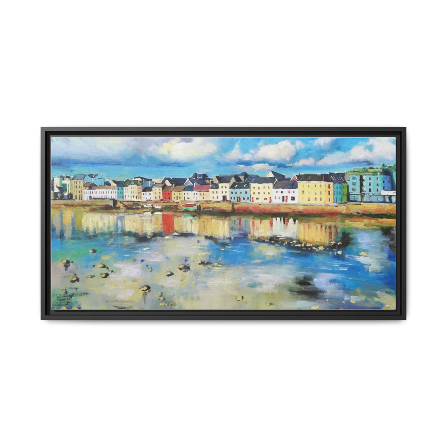 Galway Reflections wall art featuring serene Irish landscapes and water reflections, framed in premium quality wood.