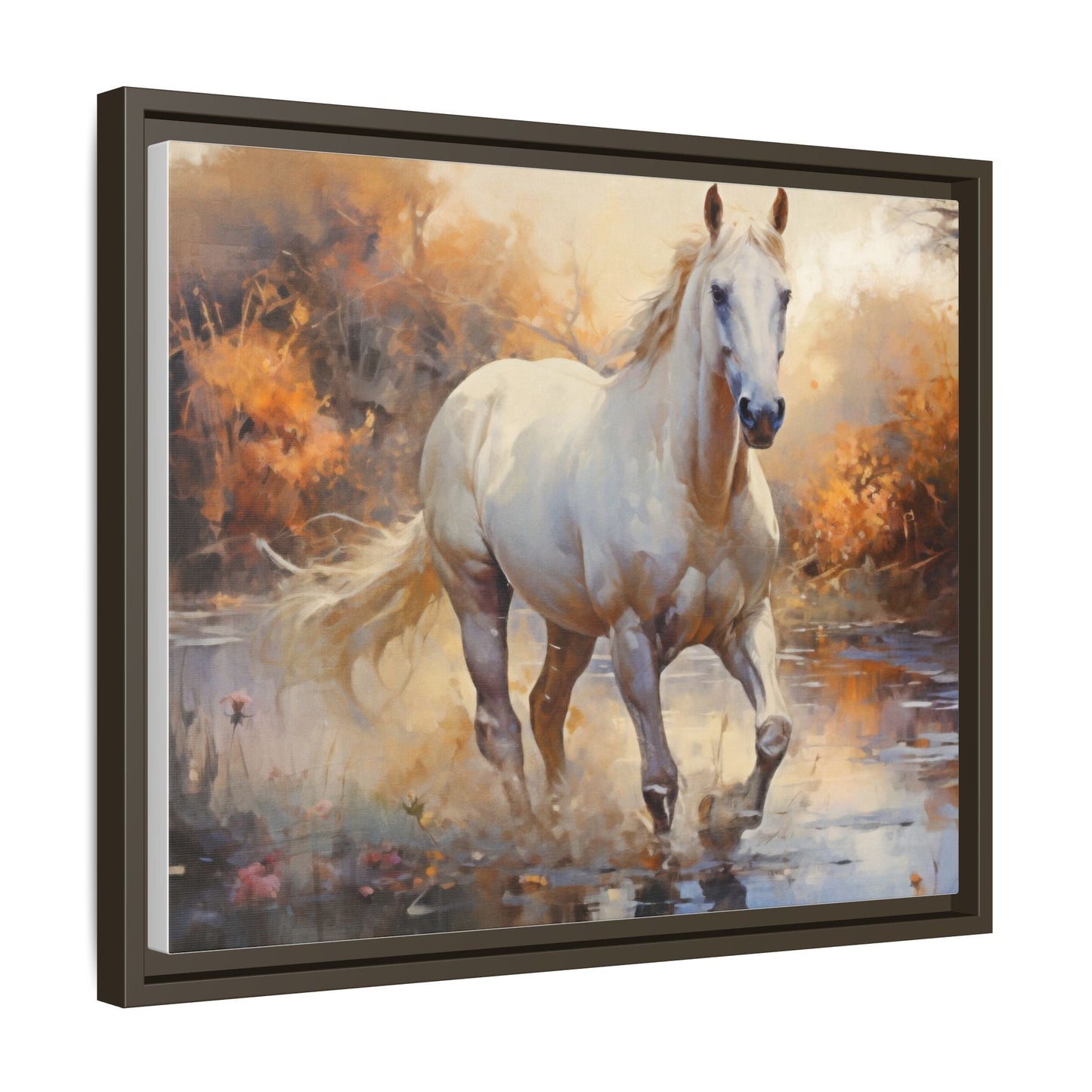 Arabian Horse – Elegant Pinewood Framed Wall Art for Timeless Décor