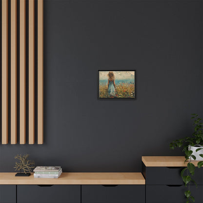 Young Girl Looking Out To Sea wall art, featuring a peaceful ocean view and a young girl in contemplation, printed on high-quality canvas for timeless décor.