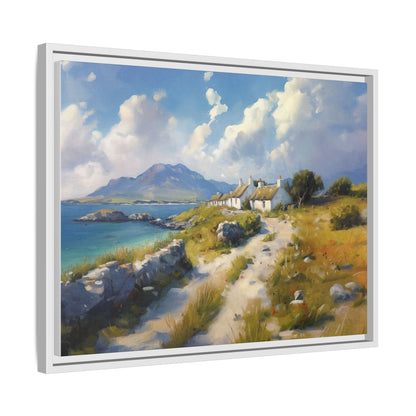 Blustery Day wall art featuring a dramatic wind-swept landscape in a pinewood frame.