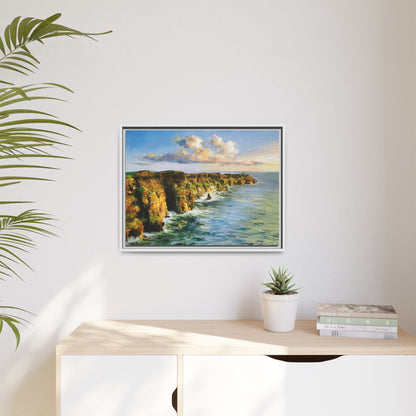 Cliffs of Moher wall art showcasing the dramatic Irish coastline, printed on high-quality canvas to bring natural beauty into your home décor.