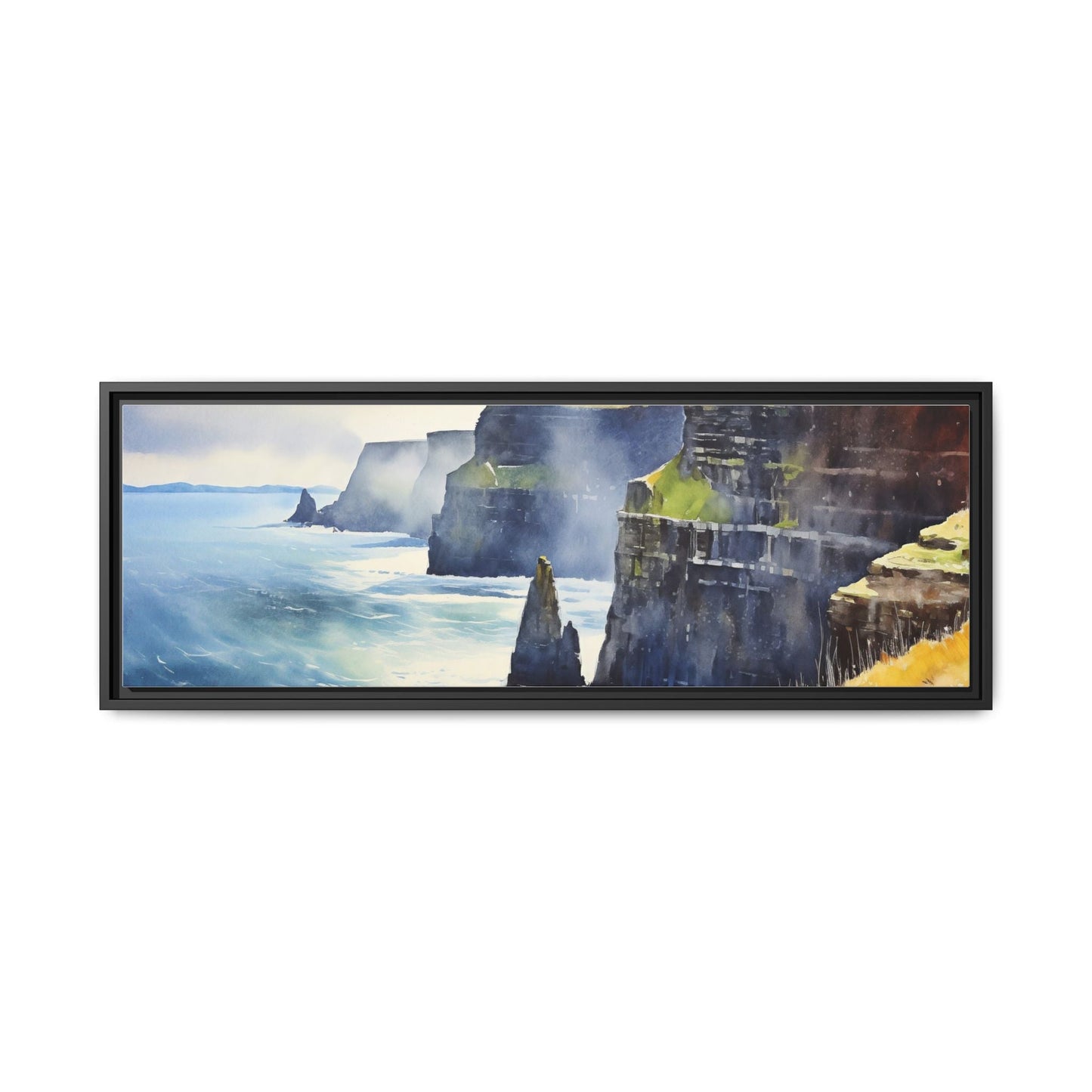 Watercolour of Cliffs of Moher – Beautiful Coastal Landscape Canvas Print