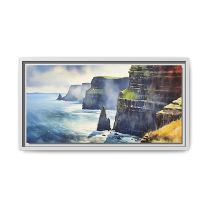 Watercolour of Cliffs of Moher – Beautiful Coastal Landscape Canvas Print