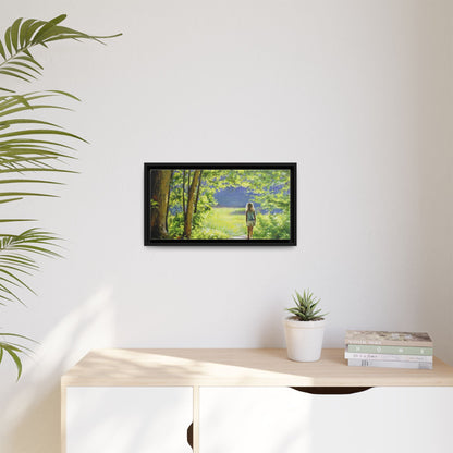 INTO THE LIGHT 11 – A captivating artwork featuring a luminous scene that evokes a sense of depth, movement, and serenity, framed in premium pinewood for timeless décor.