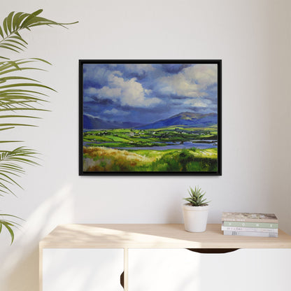 Connemara Fields - Stunning Irish landscape canvas print showcasing the serene beauty of Connemara's fields.