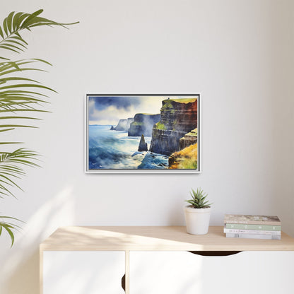 Watercolour of Cliffs of Moher – Beautiful Coastal Landscape Canvas Print