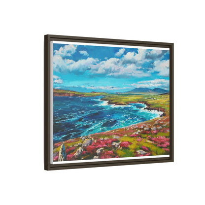 Dingle Peninsula wall art featuring a scenic view of Ireland's rugged coastline, printed on high-quality canvas with a premium frame.