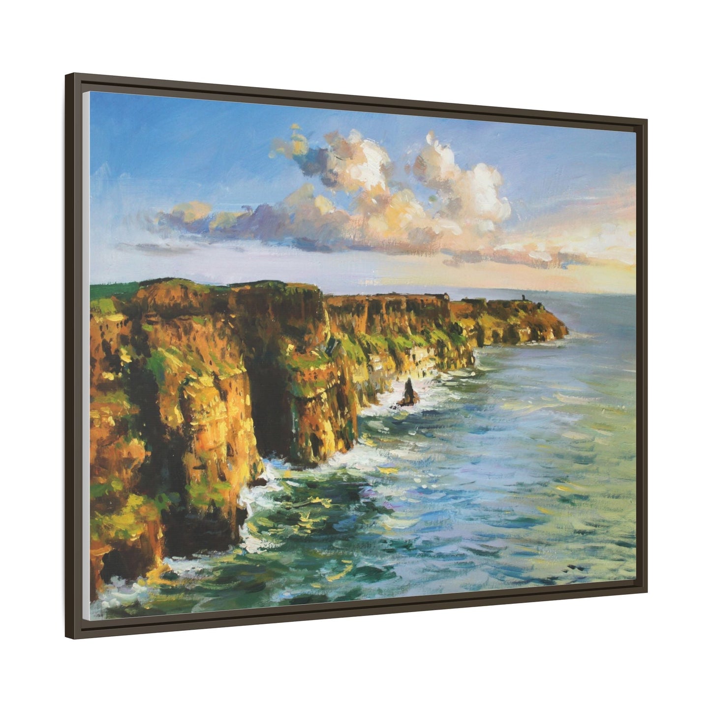 Cliffs of Moher wall art showcasing the dramatic Irish coastline, printed on high-quality canvas to bring natural beauty into your home décor.