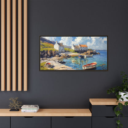 Island Harbour Coastal Landscape - Serene Wall Art Print for Home Décor