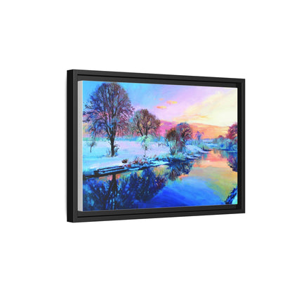 Winter Trees framed art – Premium pinewood frame with a cotton-polyester canvas print, featuring a protective coating for lasting beauty and timeless décor.