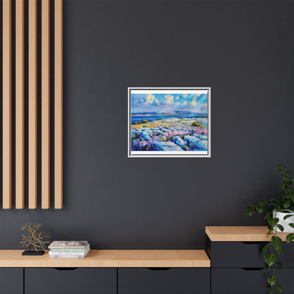 Burren 3 wall art featuring a scenic view of the Burren region in Ireland, printed on high-quality canvas with a premium frame for timeless décor