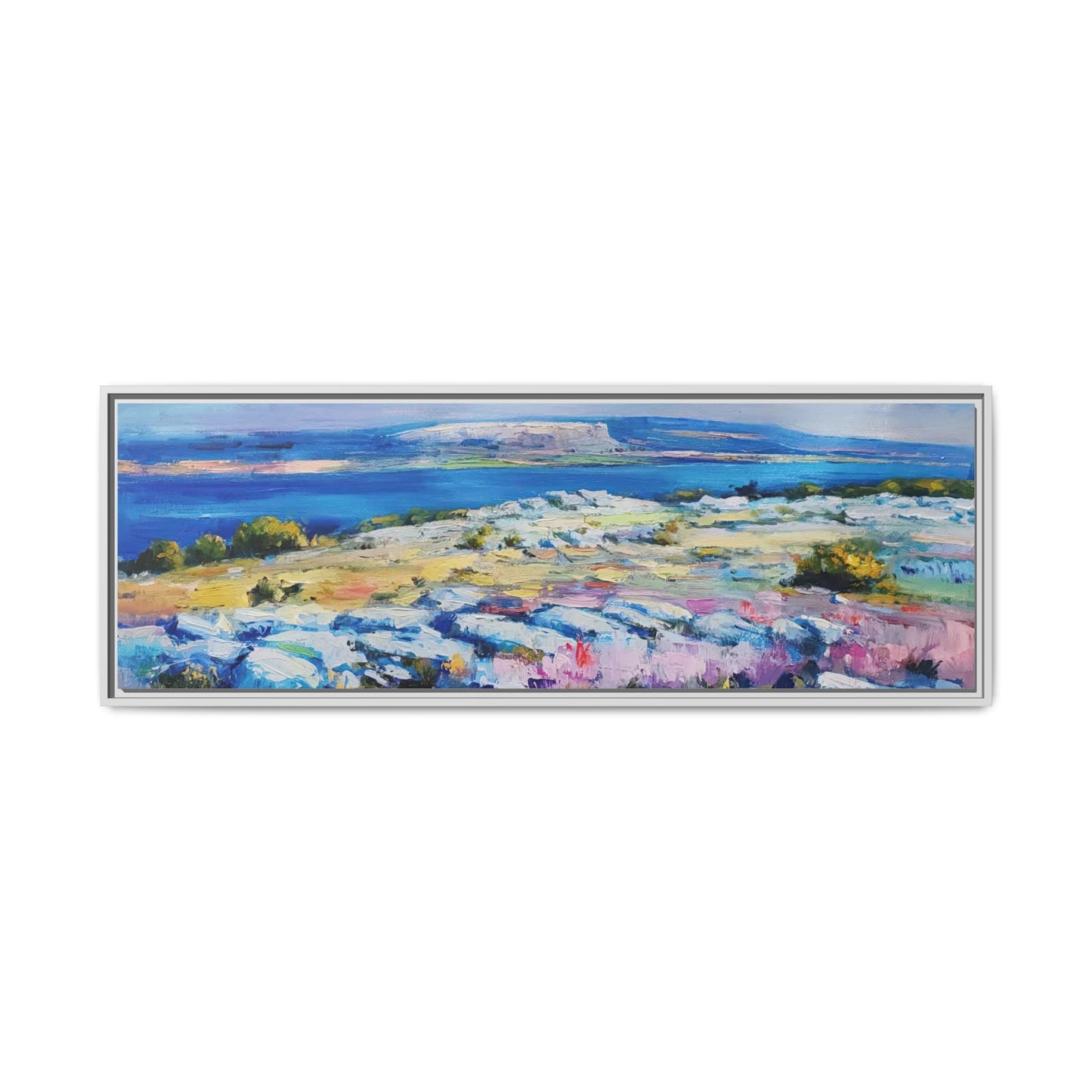 Burren 3 wall art featuring a scenic view of the Burren region in Ireland, printed on high-quality canvas with a premium frame for timeless décor