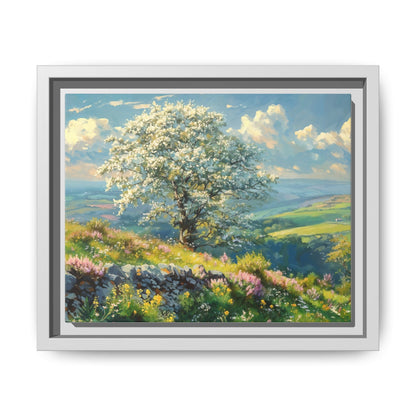 Whitethorn in Bloom wall art featuring a vibrant scene of blooming whitethorn trees, printed on high-quality canvas for a natural and timeless décor.