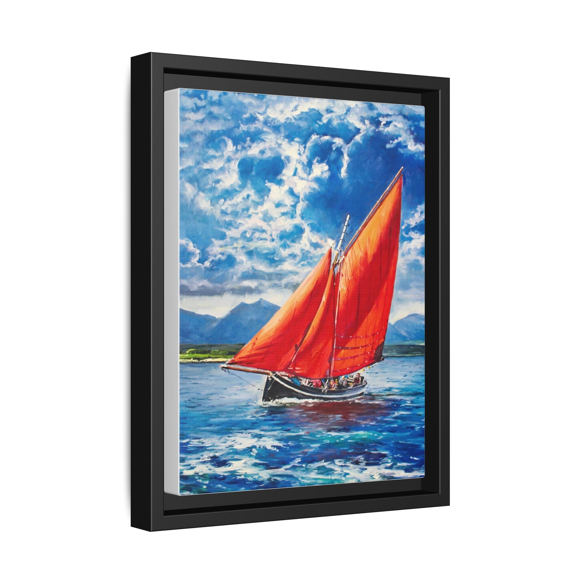 Single Galway Hooker – Premium Pinewood Art Frame for Timeless Décor