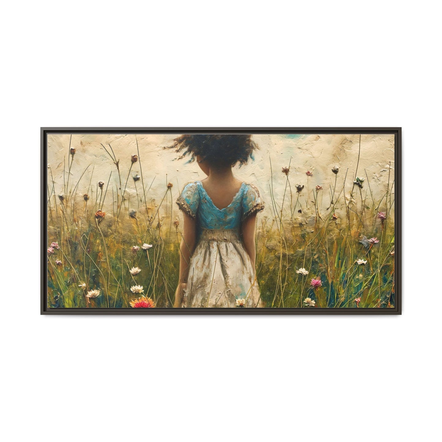 Young Girl In Flowers Wall Art - Graceful Portrait of Girl Surrounded by Flowers for Home Décor