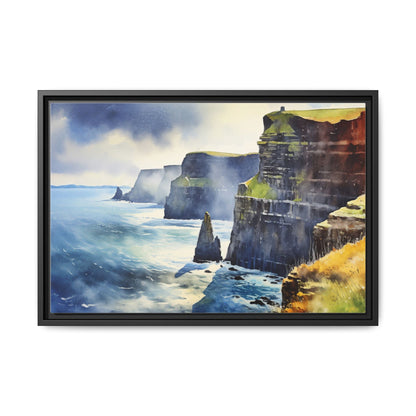 Watercolour of Cliffs of Moher – Beautiful Coastal Landscape Canvas Print