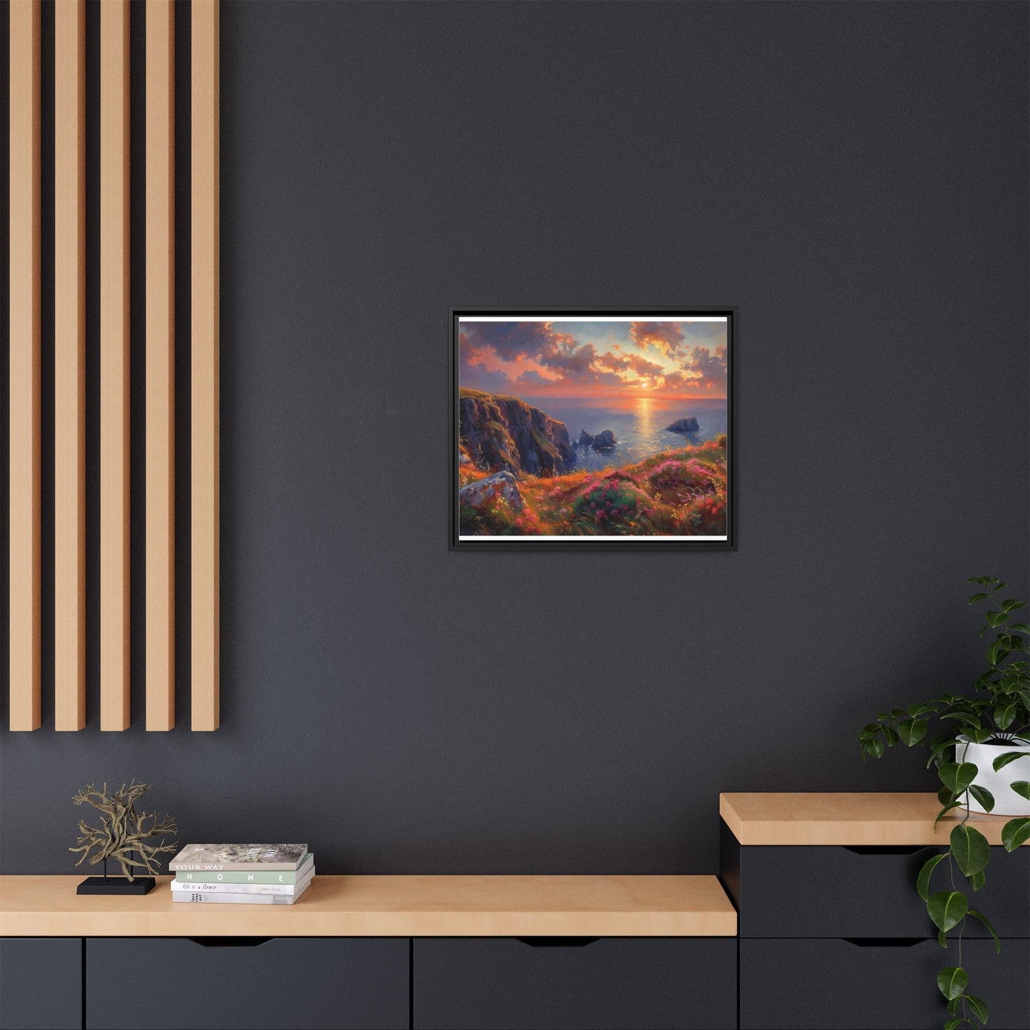 End of The Day wall art featuring a serene sunset landscape, printed on high-quality canvas to bring peaceful beauty and warmth to your home décor.