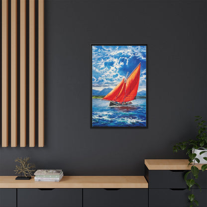 Single Galway Hooker – Premium Pinewood Art Frame for Timeless Décor