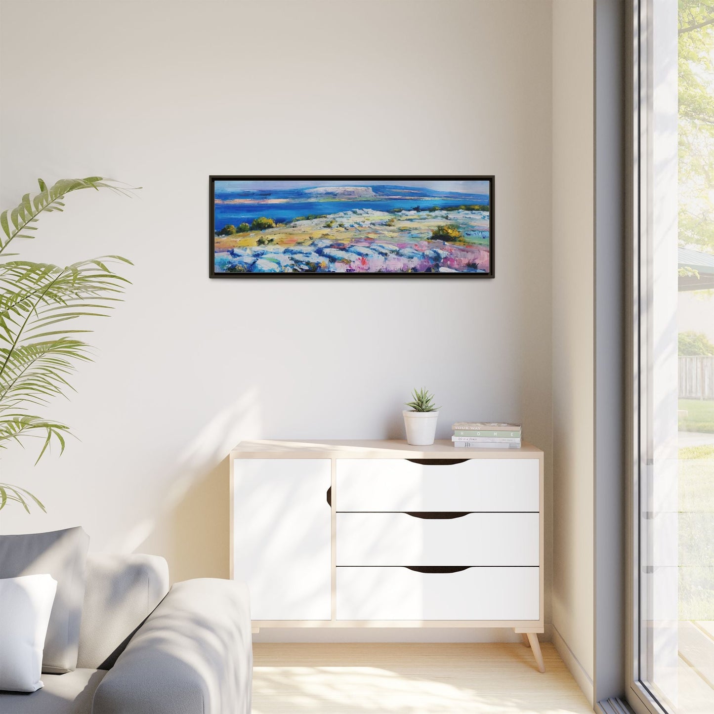 Burren 3 wall art featuring a scenic view of the Burren region in Ireland, printed on high-quality canvas with a premium frame for timeless décor